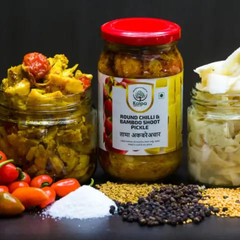 Round chilli and bamboo shoot pickle, Kalpa Vrikshya
